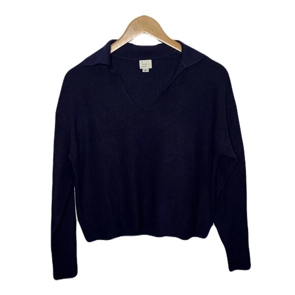 A New Day Collared Ribbed Pullover V-Neck Sweater Women’s Size Small - Picture 1 of 5
